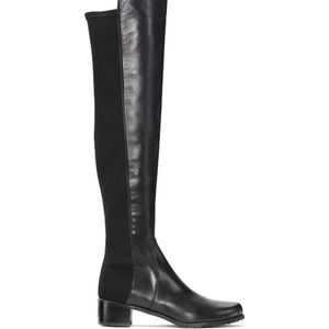 Stuart Weitzman Short 5050 Reserve Boots in Black Napa Leather